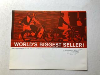 Vintage Brochure Honda Motor Cycle 1965 2