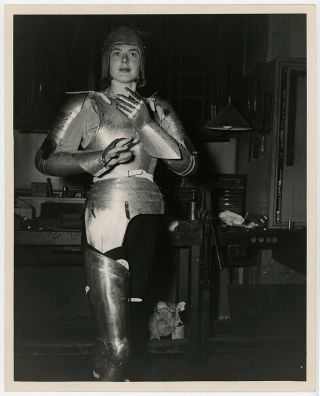 Ingrid Bergman Joan Of Arc Armor Costume Fitting 1948 Vintage Photograph