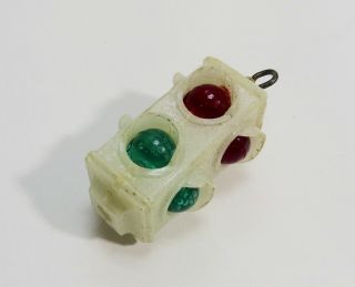 Vintage - Plastic - Four Way Stop Traffic Light Shade Light Pull - Glows In The Dark