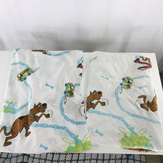 Vintage 1998 Scooby Doo Shaggy Twin Fitted And Flat Sheet Set Of 2 Bibb Usa