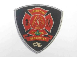 Vintage Lambton College Fire Sciences Dept Ems Rescue Sew Embroidered Patch