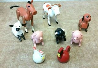 Vintage Fisher Price Little Animals People Rooster Pig Sheep Dog Horse 9 Figures