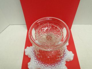 Vintage Fenton French Opalescent Diamond Lace Single Horn Epergne Vase 5