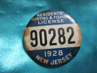 1928 Jersey Fishing License / Badge