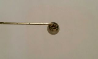 Vintage 14k 585 YELLOW GOLD & PEARL Needle STICK HAT PIN Brooch germany 3