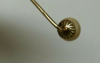 Vintage 14k 585 YELLOW GOLD & PEARL Needle STICK HAT PIN Brooch germany 4