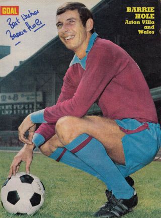 Hand Signed 1970s Vintage Poster Aston Villa - Barrie Hole