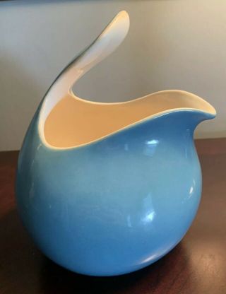 Eva Zeisel Town & Country Blue Pitcher Vintage Red Wing Pottery Mcm