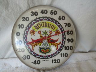 Vintage 12  Wilkum Jumbo Dial The Ohio Wall Thermometer Co