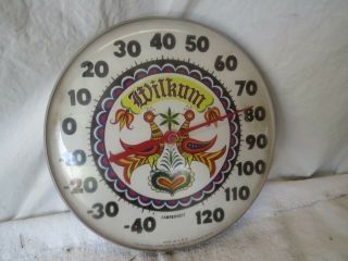 Vintage 12  Wilkum Jumbo Dial The Ohio Wall Thermometer Co 2