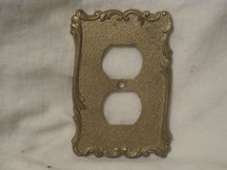 1 Vintage Italian Ornate Metal Dc Wall Outlet Electrical Plate Cover Art Nouveau