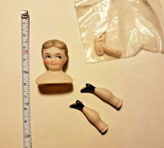Porcelain Girl Doll Head Marked Mg 1981,  Legs,  Arms