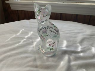 Vintage Fenton Glass Cat Signed Anderson 100 Year