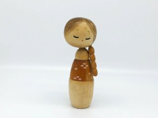6.  2 Inch Japanese Vintage Wooden Sosaku Kokeshi Doll / Girl