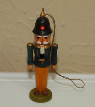 Vintage Christmas Miniature Wooden Nutcracker Ornament Gdr German Republic