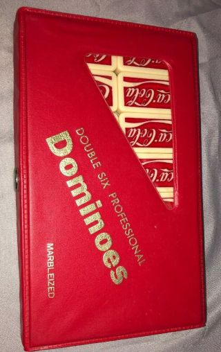 Vintage Coca Cola Collectible Double Six Dominos Set Red Boxing