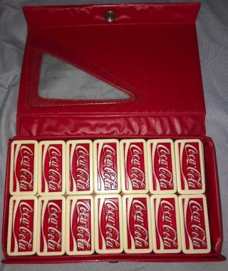 VINTAGE COCA COLA COLLECTIBLE DOUBLE SIX DOMINOS SET RED BOXING 2