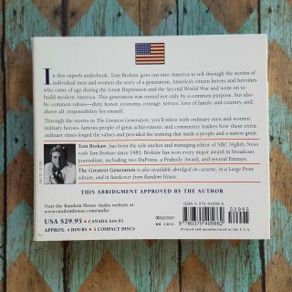 The Greatest Generation Audio CD Tom Brokaw WWII Great Depression Vintage 1998 2