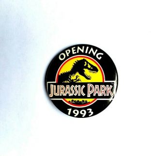 Vintage 1993 Jurassic Park Movie Promo Button 10 - Poster Opening Spielberg Pin