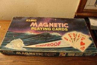 Vintage Kling Magnetic Playing Cards Board Game - Windproof