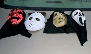 Vtg 90s Kids Halloween Masks Skeleton Ghost Michael Myers Witch Goblin Ghoul