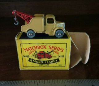Vintage Moko Lesney Matchbox Series No.  13 Bedford Tow Truck Engl