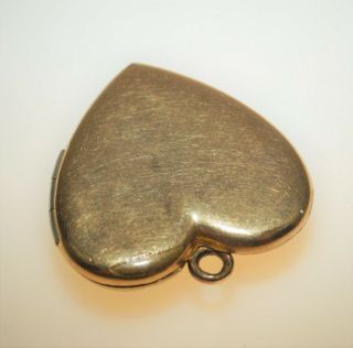 Vintage 40s Signed 1/20 10k Gold Filled Purple Rhinestone Heart Locket Pendant 4