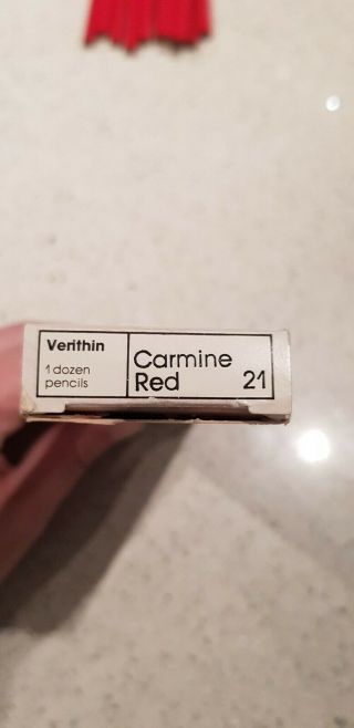 Berol Verithin Carmine Road colour pencils,  12 in pack,  very rare vintage 3