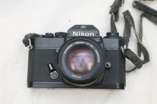 Vintage Nikon El2 35mm Film Slr Camera W/ 50mm Nikkor F/1.  8 Lens -