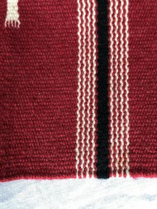 Vintage Ortega ' s Chimayo Mexico Wool Handwoven Table Rug Mat 14.  25 x 14 