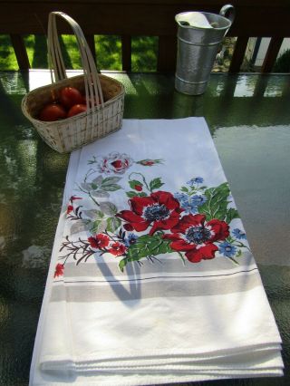 Tablecloth - Vintage 52 " X 47 " - No Wear Or Loss Of Color