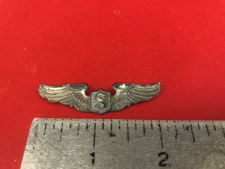 Vintage Wwii Amico Sterling Silver Miniature 2 " U.  S.  Air Force Pilot Wings