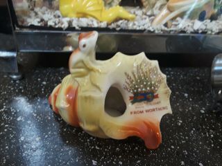 Vintage Old Aquarium Terrarium German Germany Ceramic Frog Shell Breeding Cave