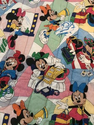 Vintage 1980’s Disney Minnie Mouse Comforter Blanket Twin Bright Colorful