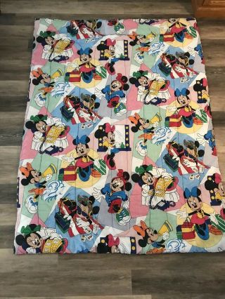 Vintage 1980’s Disney Minnie Mouse Comforter Blanket Twin Bright Colorful 2