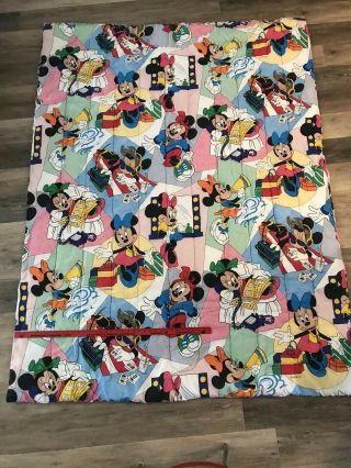Vintage 1980’s Disney Minnie Mouse Comforter Blanket Twin Bright Colorful 4