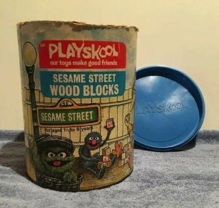 Vintage 1975 Playskool SESAME STREET WOOD BLOCKS 231 Complete Set of 50 5