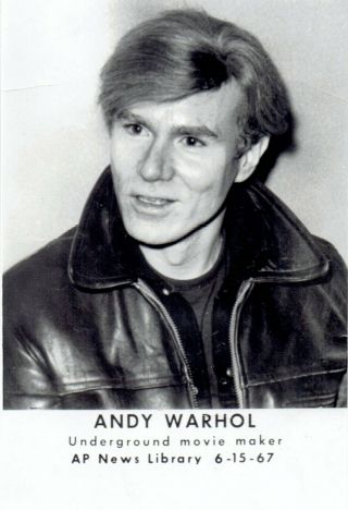 1967 Vintage Photo Pop Art Artist Andy Warhol Poses For Portrait