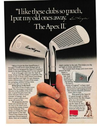 1979 - Vintage Print Ad - Ben Hogan Amf Golf Clubs The Apex Ii - Irons Ad Only
