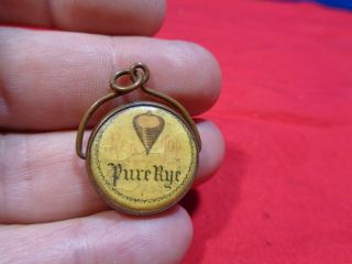 Vintage Celluloid Spinner Good Luck Pendant K11.  Red Top Pure Rye
