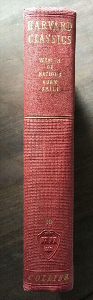 Collier Harvard Classics 10 Adam Smith Wealth Of Nations Vintage Hardcover 1937