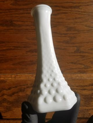Vtg / E.  O.  Brody Co / Cleveland Ohio / Hobnail Milk Glass / Flower Vase