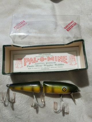 Vintage Pflueger Jointed Pal - O - Mine Minnow 9000 Nos Ex Nr