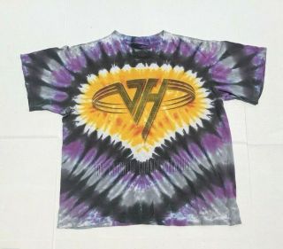 Vtg Van Halen Tie Dye T Shirt Rock 1991 Unlawful Carnal Thrashed Band 90s