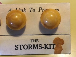 Vintage Celluloid Cufflinks Storms - Kit Saturn Shaped Yellow Gold Colored