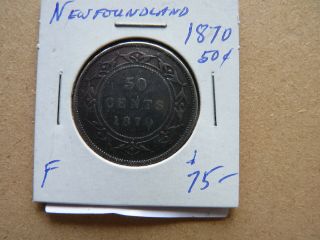 Vintage Newfoundland Canada 1870 50 Cent Silver Y1127