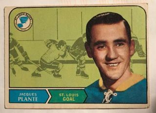 1968 O - Pee - Chee 181 Jacques Plante Vintage Old Hockey Card