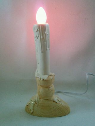 Vtg Rare Ceramic Art Taper Christmas Window Candle Lamp Light Mid - Century