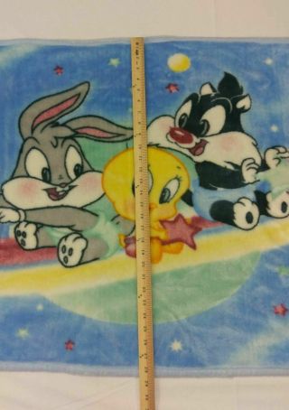 VTG Baby Looney Tunes Bugs Bunny Sylvester Tweety Blanket Orbit Outer Space Crib 2