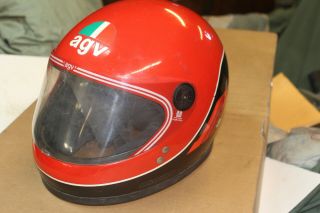 Agv Fiberglass Helmet.  Vintage Is Early 1980 